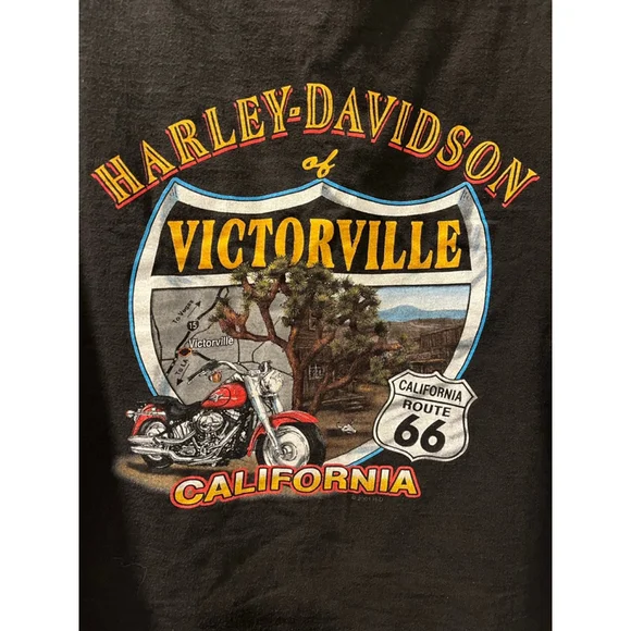 Vintage 2000 Harley Davidson Flame T-Shirt Size 2XL Route 66 California Biker - Picture 6 of 6